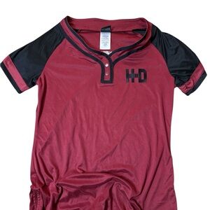 Red and Black Short Sleeve Shirt